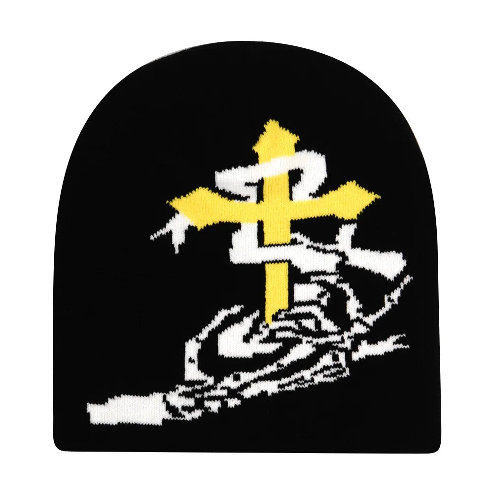 Black Knit Hat Winter Autumn Warm Beanies Women Men Fashion Skiing Beanie Outdoor Windproof Skullcap Unisex Hiphop Street Gorrash