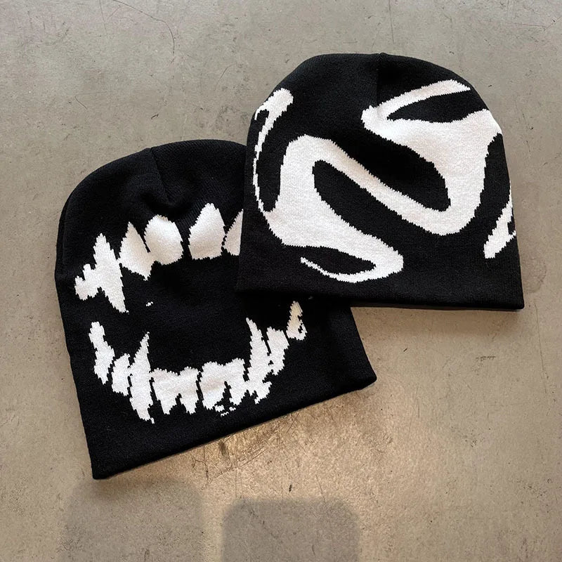 Women's Knitted Brimless Hat Men's Winter Fashion Pullover Hat Retro Warm Hip-hop Suitable for Both Men and Women