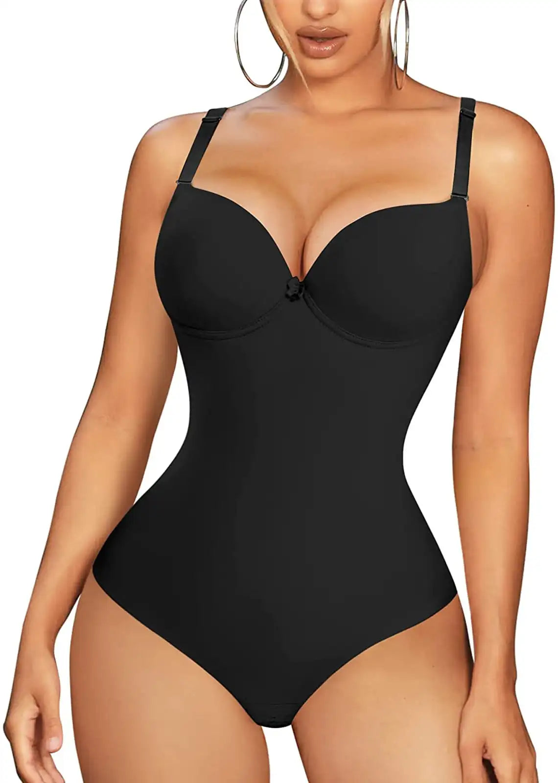 Shapewear Bodysuit for Women Slimming Body Shaper Waist Trainer Sexy V Neck Underwire Bra Jumpsuit Tummy Control Smooth Bodywear in