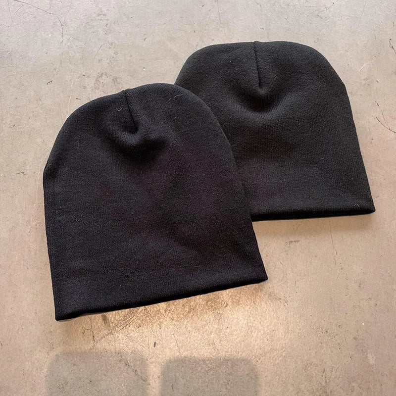 Women's Knitted Brimless Hat Men's Winter Fashion Pullover Hat Retro Warm Hip-hop Suitable for Both Men and Women