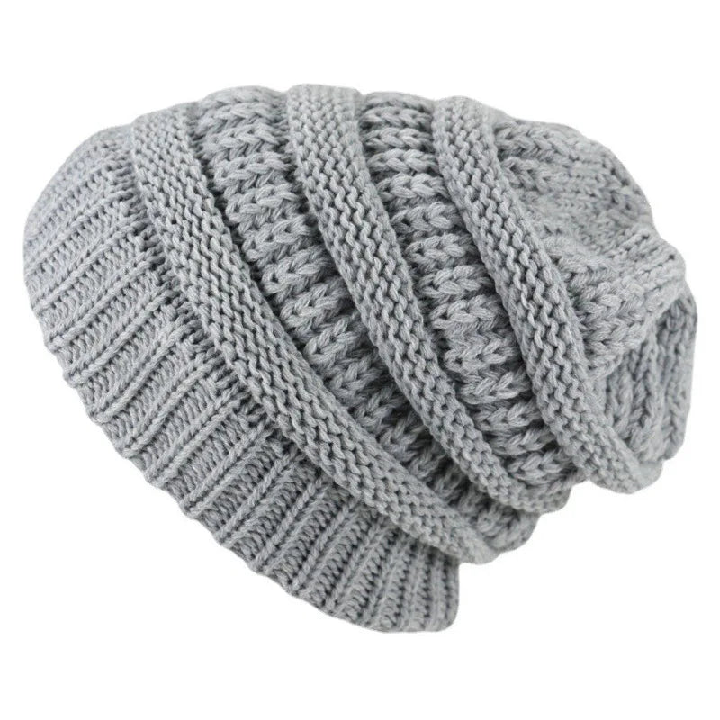Satin Lined Beanie Hats For Women Men Autumn Winter Warm Casual Knitted Baggy Hat Silk Woman Bonnet Cap Unisex Skullies Beanies