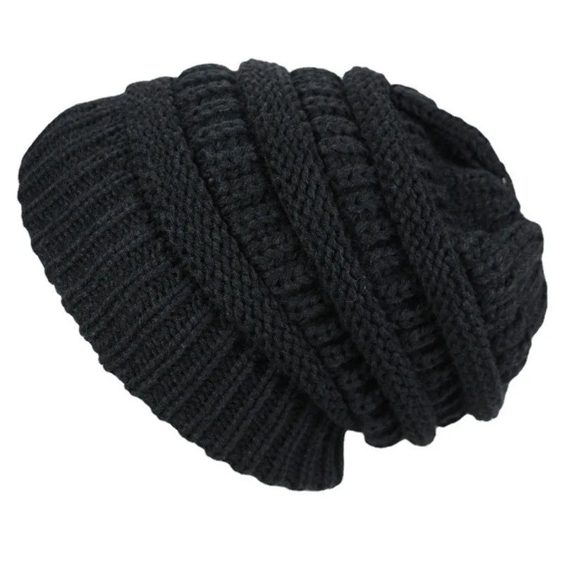 Satin Lined Beanie Hats For Women Men Autumn Winter Warm Casual Knitted Baggy Hat Silk Woman Bonnet Cap Unisex Skullies Beanies