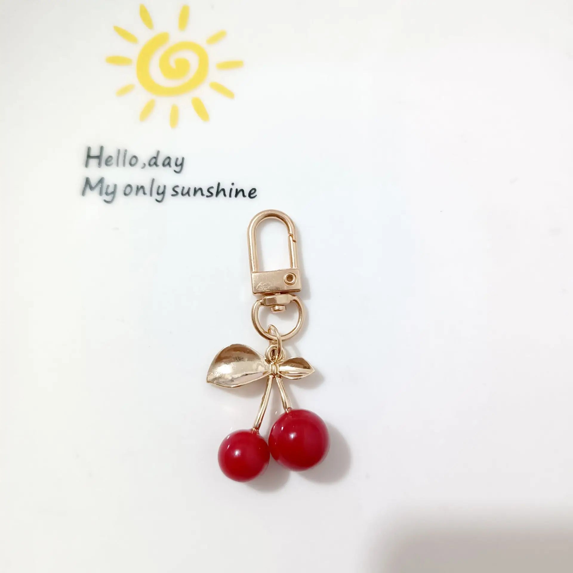 Fashion Delicious Red Cherry Keychain Summer Fruits Cherries Pendant Keyring For Women Men Jewelry Bag Accessories Gift