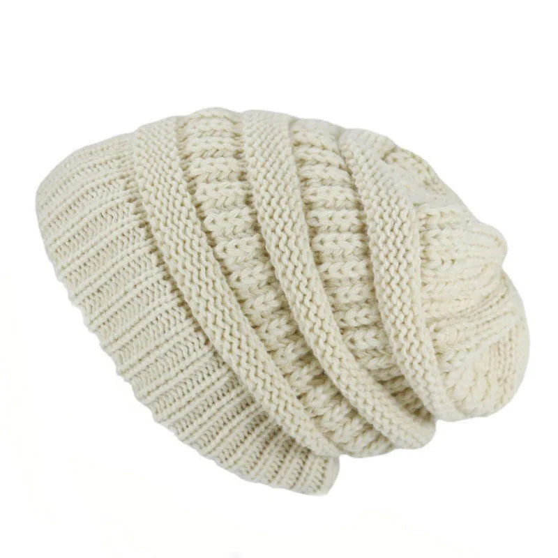 Satin Lined Beanie Hats For Women Men Autumn Winter Warm Casual Knitted Baggy Hat Silk Woman Bonnet Cap Unisex Skullies Beanies