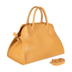 RB1032CQ | Women's Hand Bag FRIDA in Genuine Leather Made in Italy. Shiny Gold metal hardware - Color Leather - Dimensions: cm 43 x 29 x 24 + 12 (Light handles)