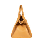 RB1032CQ | Women's Hand Bag FRIDA in Genuine Leather Made in Italy. Shiny Gold metal hardware - Color Leather - Dimensions: cm 43 x 29 x 24 + 12 (Light handles)