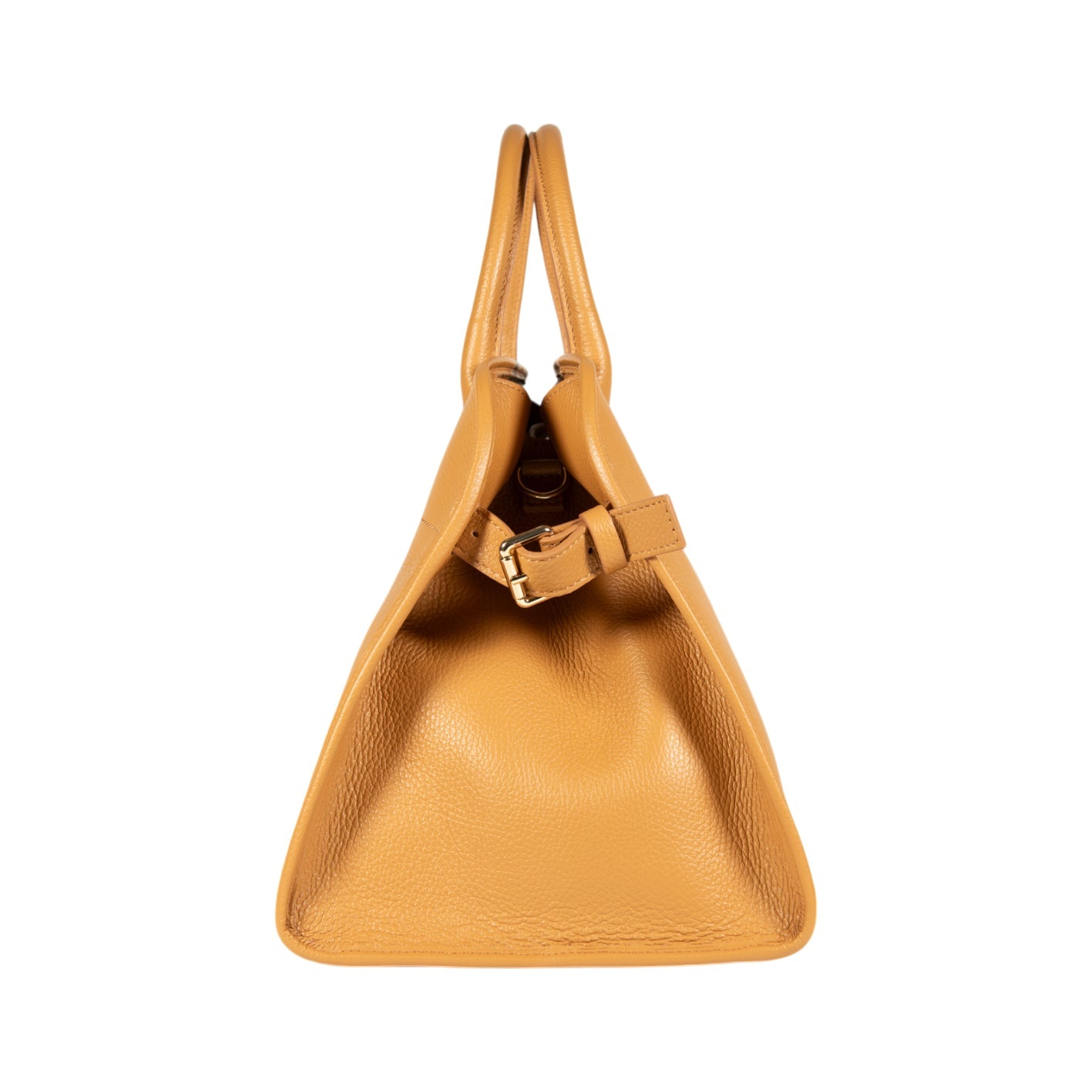 RB1032CQ | Women's Hand Bag FRIDA in Genuine Leather Made in Italy. Shiny Gold metal hardware - Color Leather - Dimensions: cm 43 x 29 x 24 + 12 (Light handles)