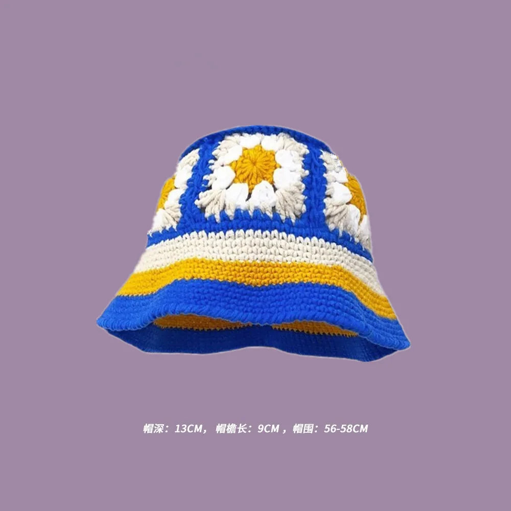 Crochet Bucket Hat - Korean Handmade Autumn Beanie