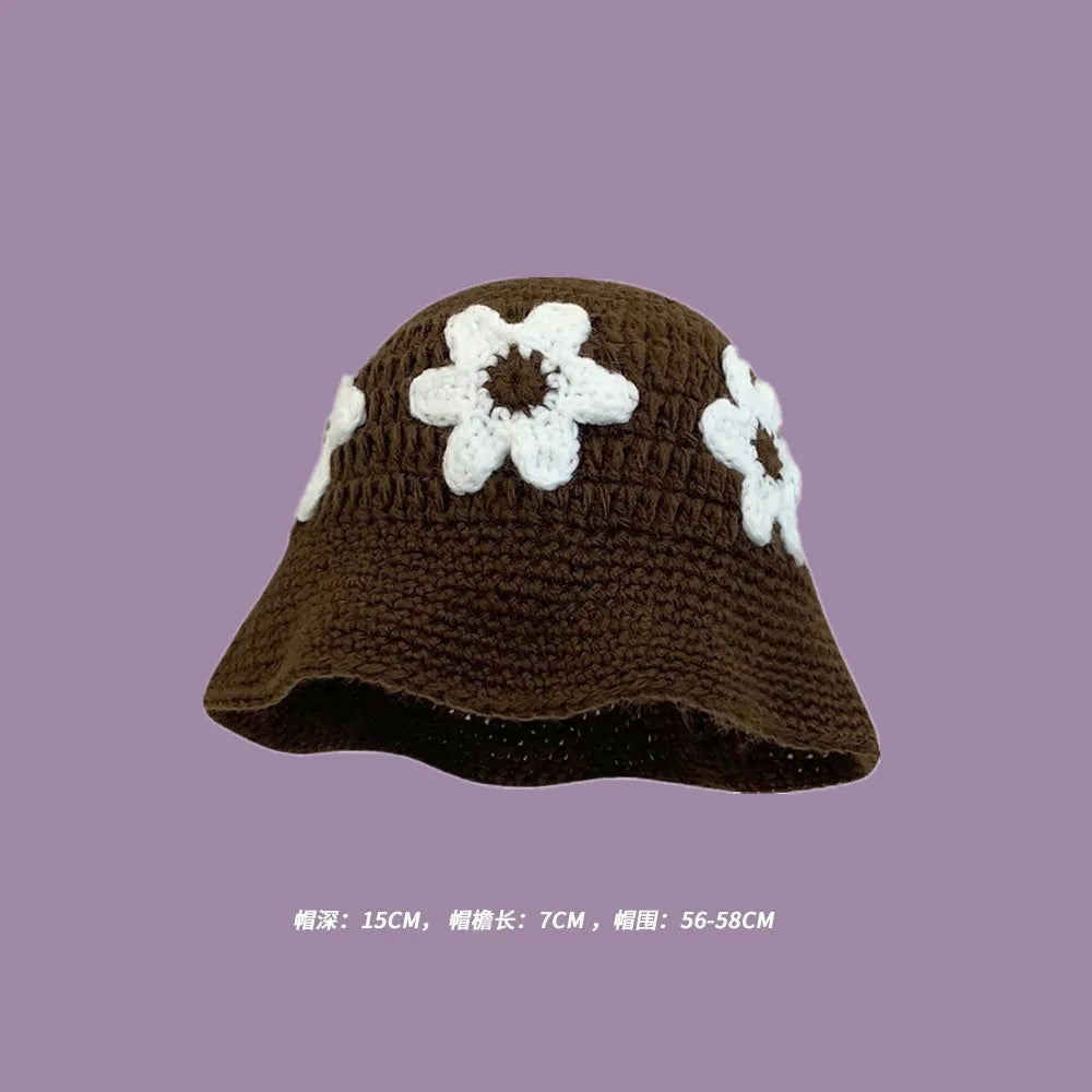 Crochet Bucket Hat - Korean Handmade Autumn Beanie
