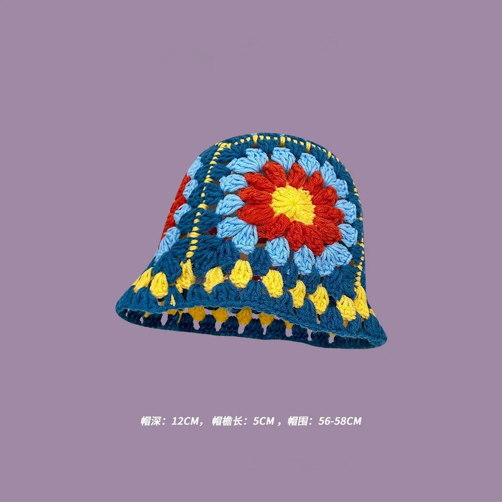 Crochet Bucket Hat - Korean Handmade Autumn Beanie