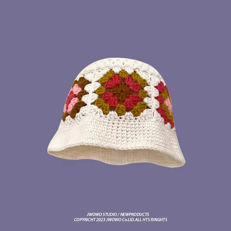 Crochet Bucket Hat - Korean Handmade Autumn Beanie