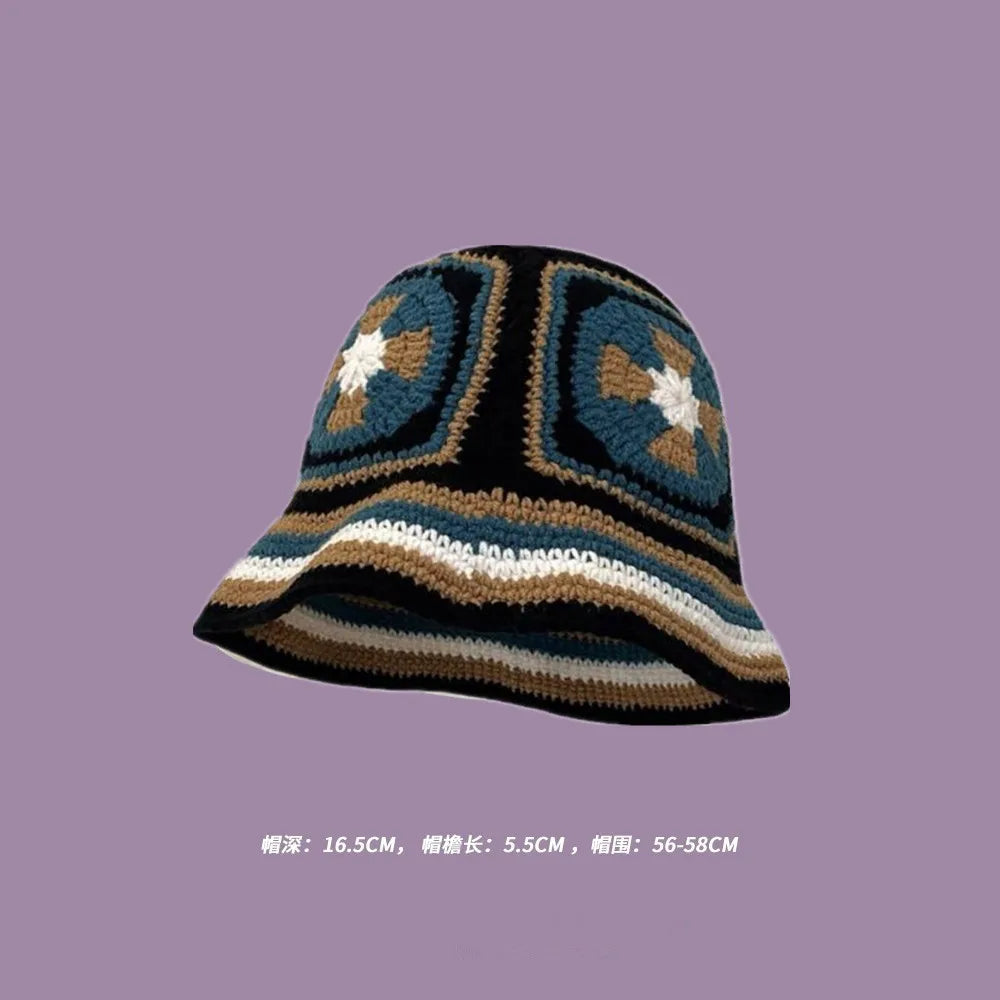 Crochet Bucket Hat - Korean Handmade Autumn Beanie