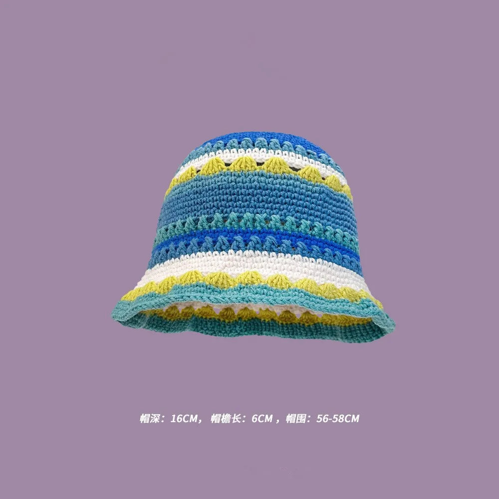 Crochet Bucket Hat - Korean Handmade Autumn Beanie