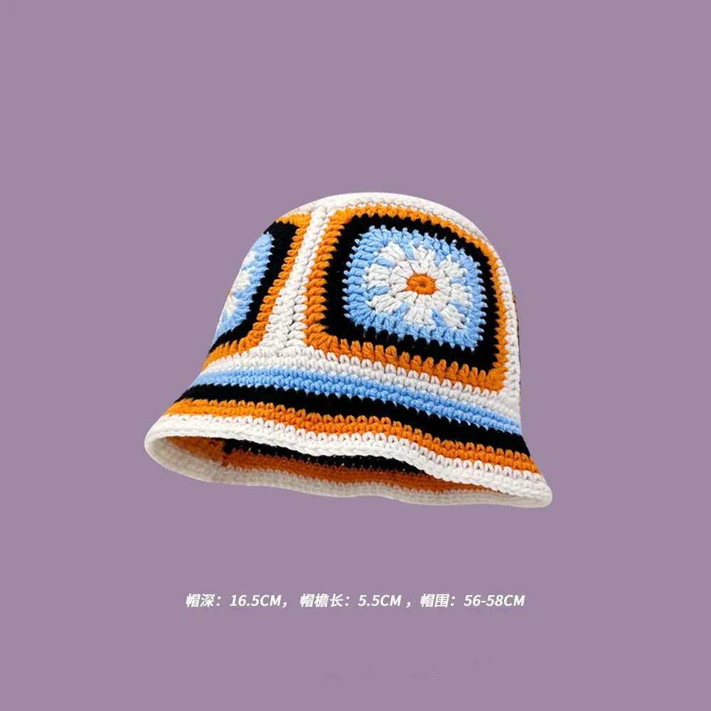 Crochet Bucket Hat - Korean Handmade Autumn Beanie