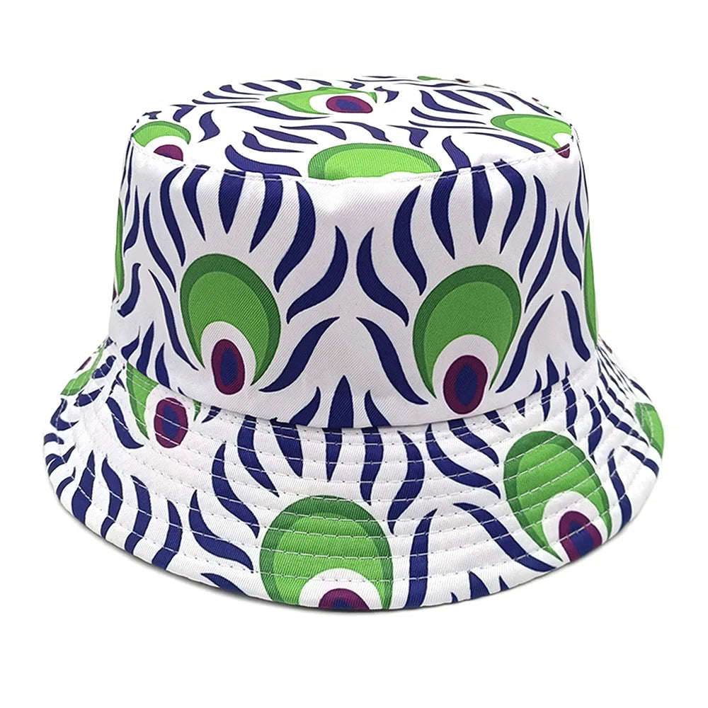 Cute Cartoon Plant Print Bucket Hats | Summer Sun Protection Caps