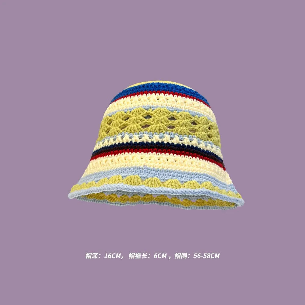 Crochet Bucket Hat - Korean Handmade Autumn Beanie