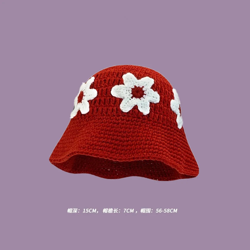 Crochet Bucket Hat - Korean Handmade Autumn Beanie