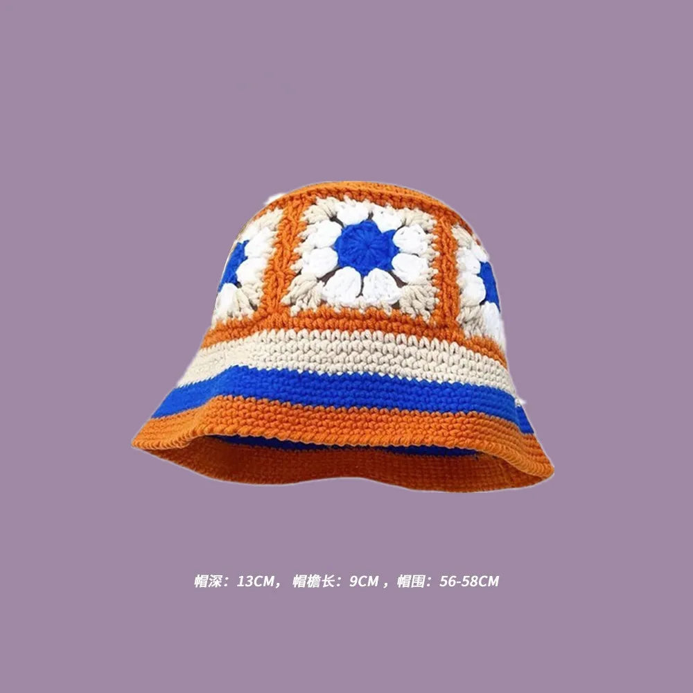Crochet Bucket Hat - Korean Handmade Autumn Beanie
