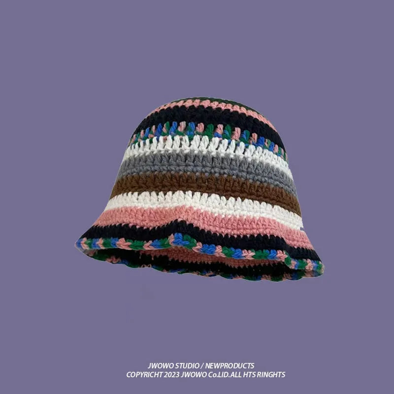 Crochet Bucket Hat - Korean Handmade Autumn Beanie
