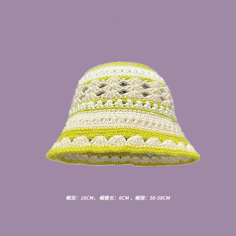 Crochet Bucket Hat - Korean Handmade Autumn Beanie