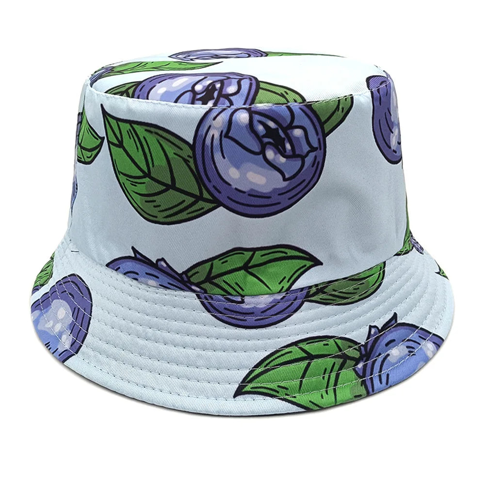 Cute Cartoon Plant Print Bucket Hats | Summer Sun Protection Caps