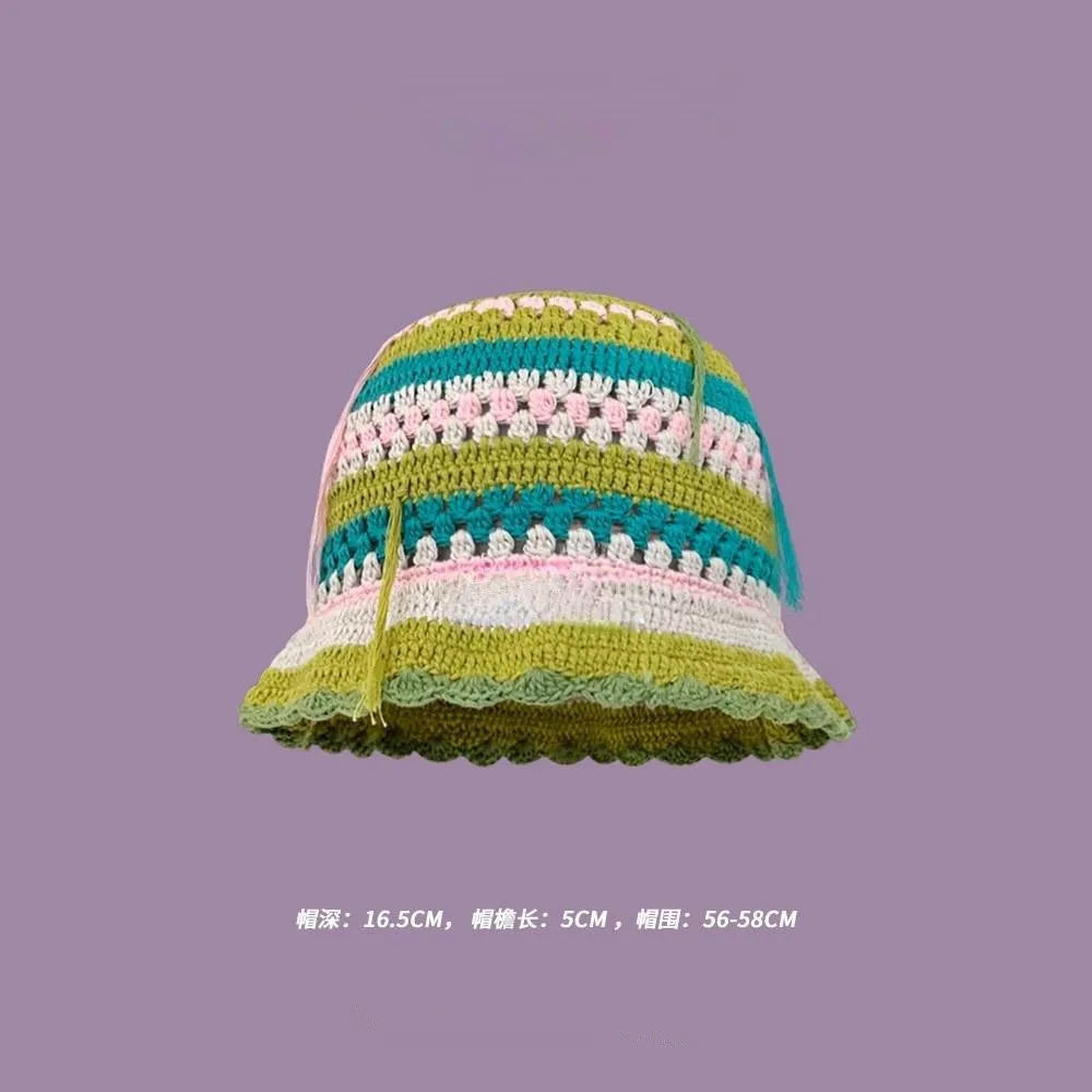 Crochet Bucket Hat - Korean Handmade Autumn Beanie