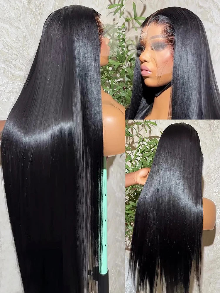 100% Human Hair Brazilian Bone Straight 30 40 Inch 13x6 13x4 HD Lace Frontal Wigs 5x5 Glueless Wig Transparent Lace Front Wigs