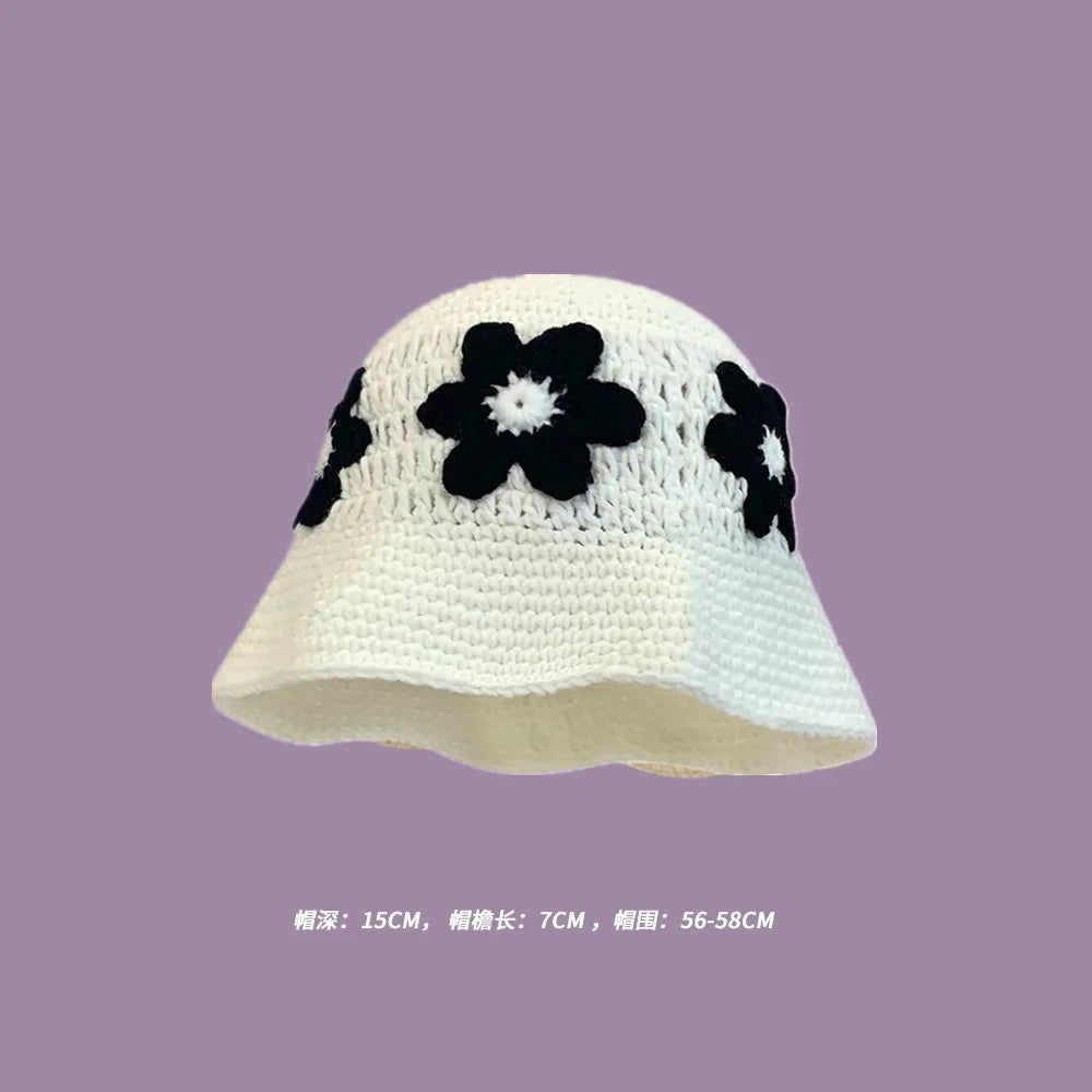 Crochet Bucket Hat - Korean Handmade Autumn Beanie
