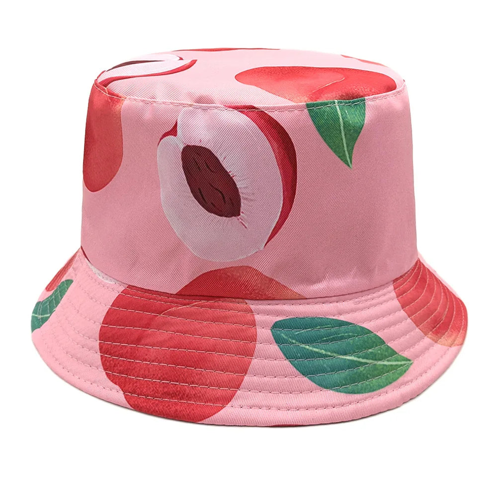 Cute Cartoon Plant Print Bucket Hats | Summer Sun Protection Caps