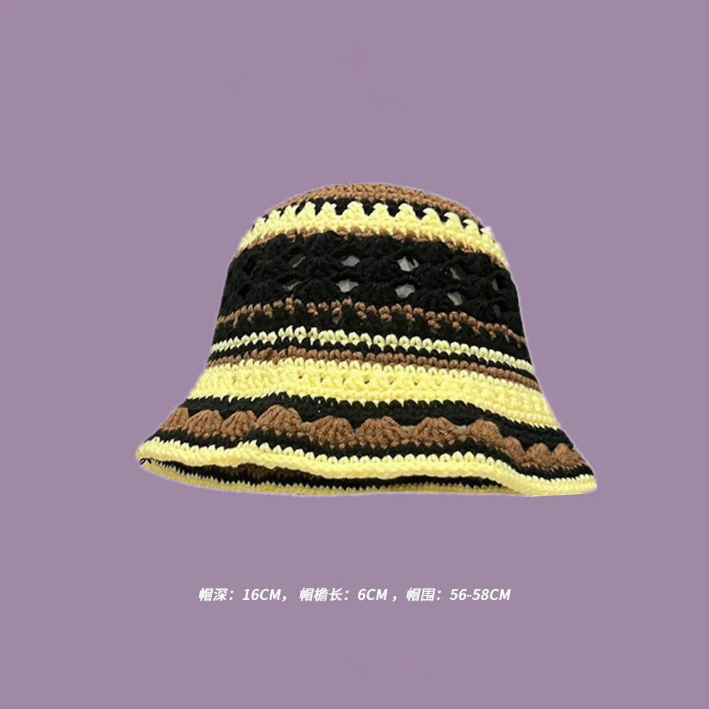Crochet Bucket Hat - Korean Handmade Autumn Beanie