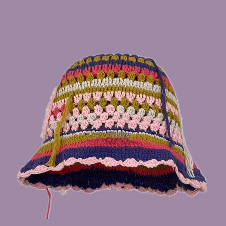 Crochet Bucket Hat - Korean Handmade Autumn Beanie