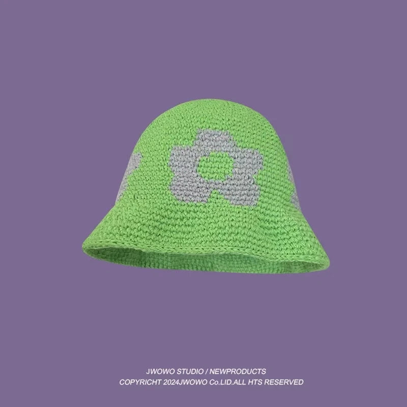 Crochet Bucket Hat - Korean Handmade Autumn Beanie