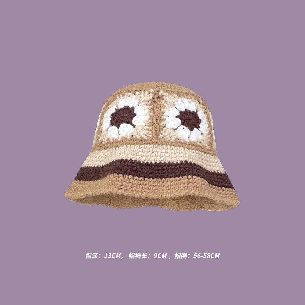 Crochet Bucket Hat - Korean Handmade Autumn Beanie