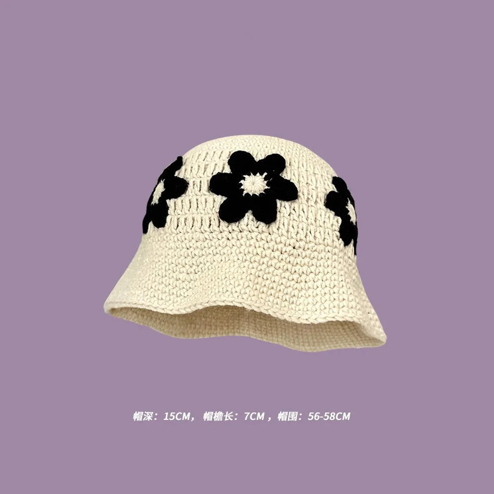 Crochet Bucket Hat - Korean Handmade Autumn Beanie