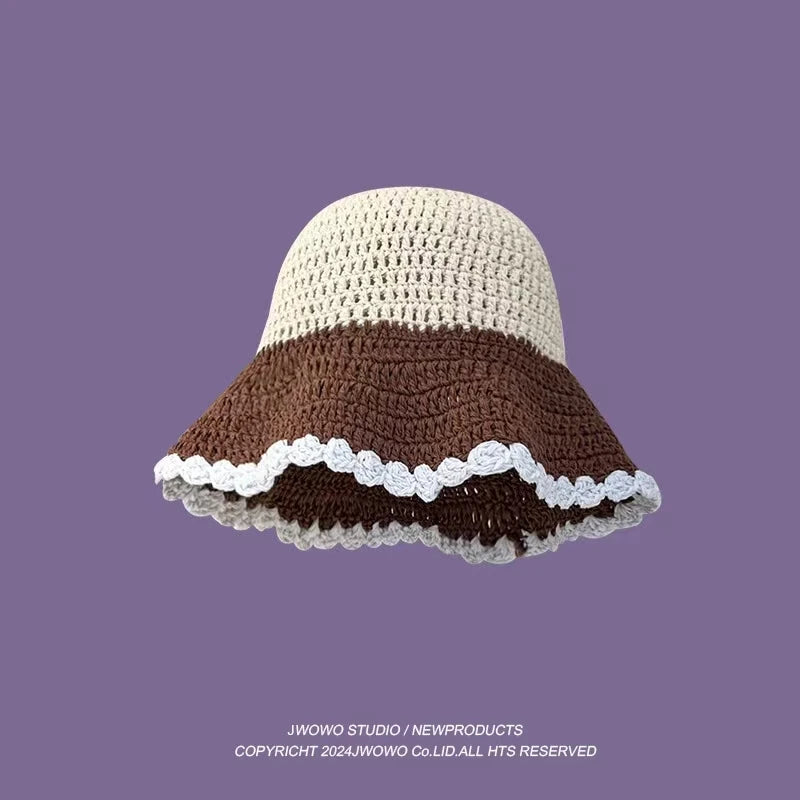 Crochet Bucket Hat - Korean Handmade Autumn Beanie