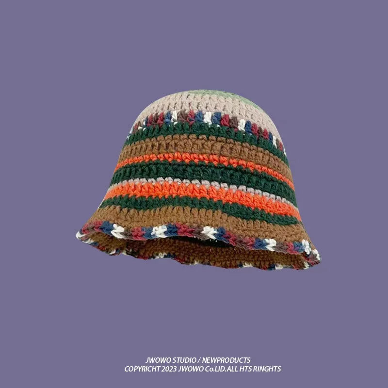 Crochet Bucket Hat - Korean Handmade Autumn Beanie