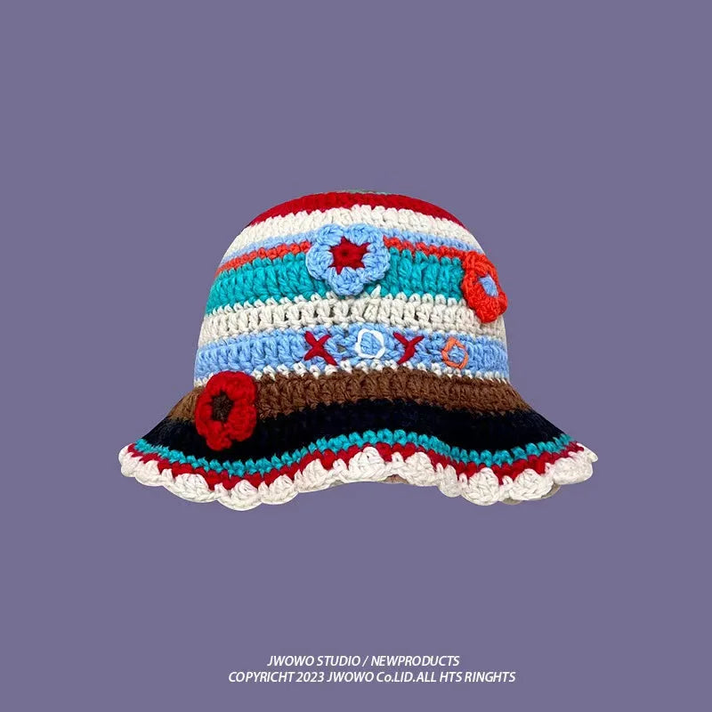 Crochet Bucket Hat - Korean Handmade Autumn Beanie