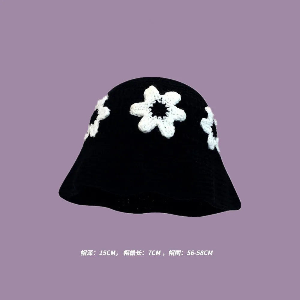 Crochet Bucket Hat - Korean Handmade Autumn Beanie