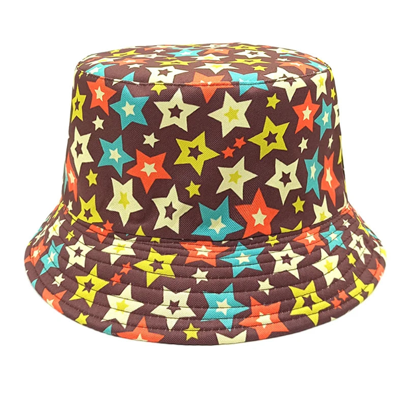 Cute Cartoon Plant Print Bucket Hats | Summer Sun Protection Caps