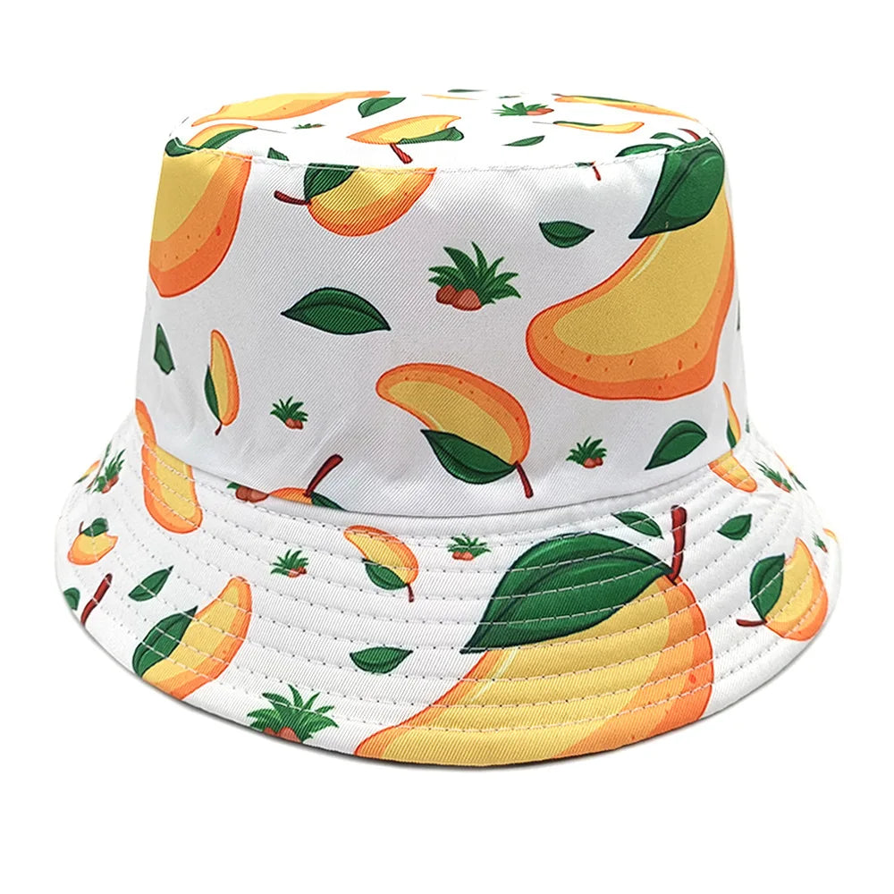 Cute Cartoon Plant Print Bucket Hats | Summer Sun Protection Caps