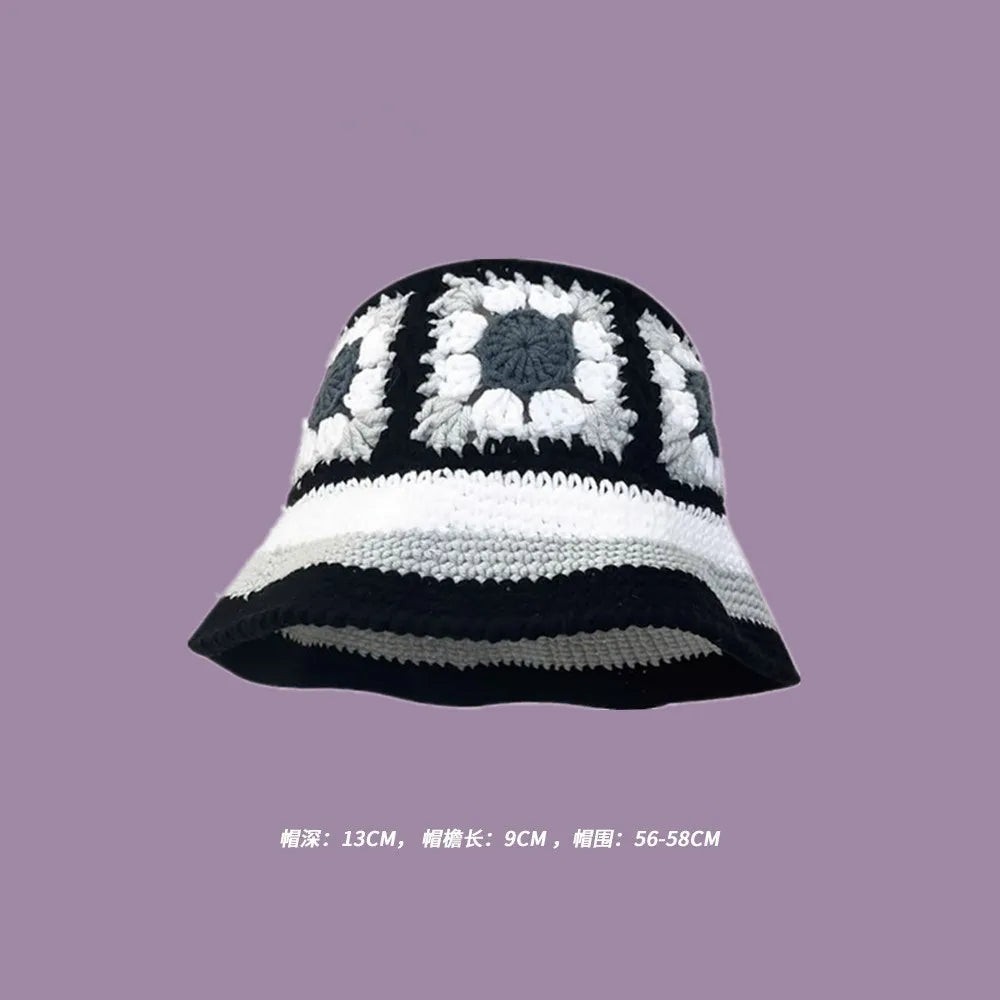 Crochet Bucket Hat - Korean Handmade Autumn Beanie