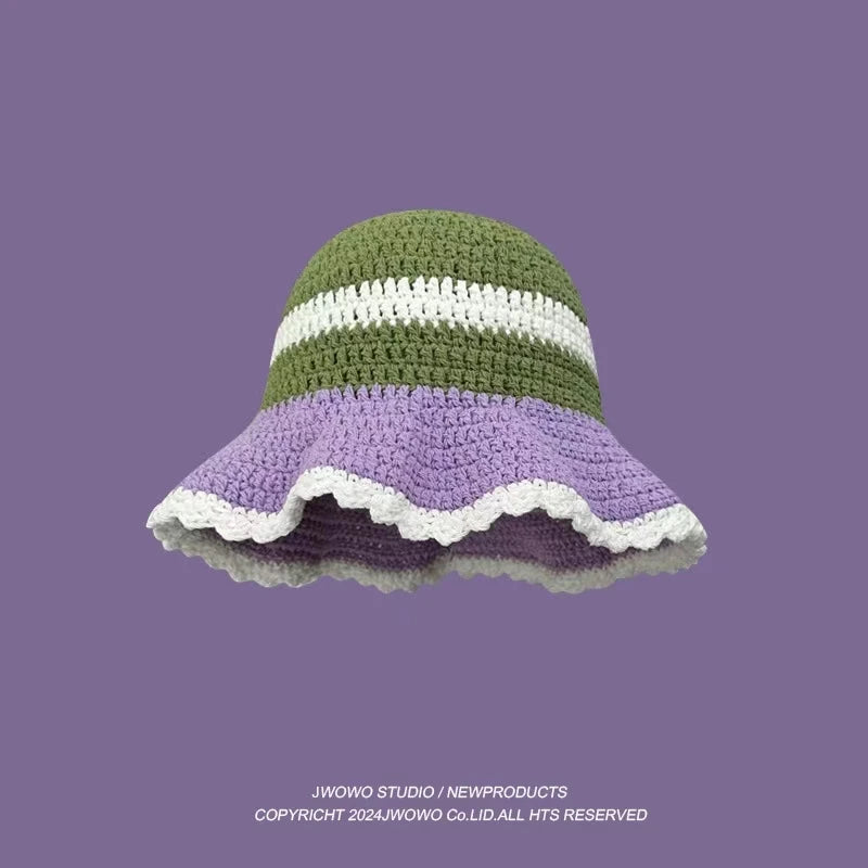 Crochet Bucket Hat - Korean Handmade Autumn Beanie