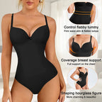 Shapewear Bodysuit for Women Slimming Body Shaper Waist Trainer Sexy V Neck Underwire Bra Jumpsuit Tummy Control Smooth Bodywear in