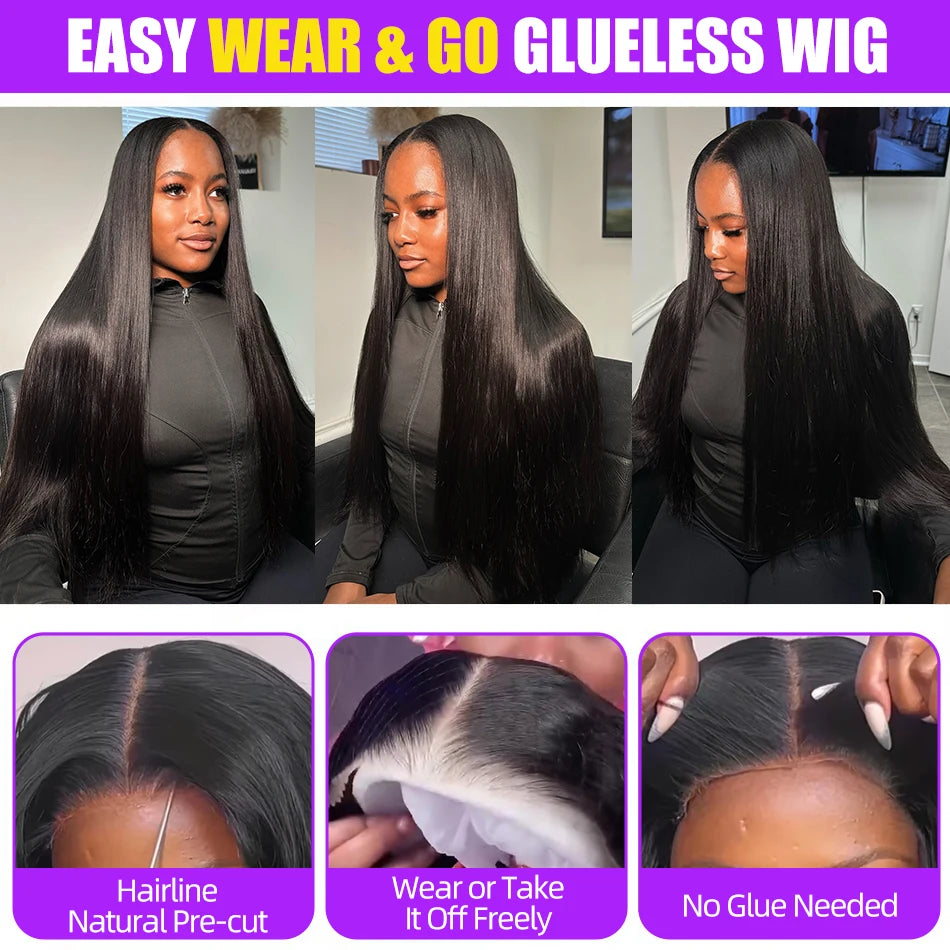 100% Human Hair Brazilian Bone Straight 30 40 Inch 13x6 13x4 HD Lace Frontal Wigs 5x5 Glueless Wig Transparent Lace Front Wigs