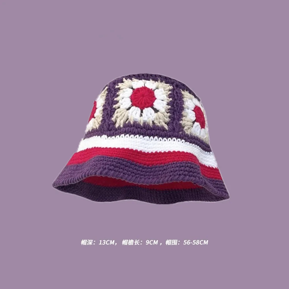 Crochet Bucket Hat - Korean Handmade Autumn Beanie