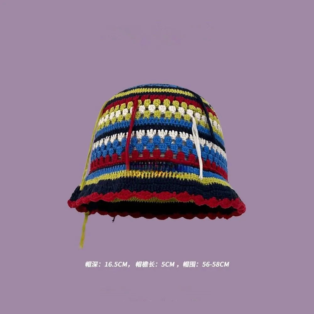 Crochet Bucket Hat - Korean Handmade Autumn Beanie