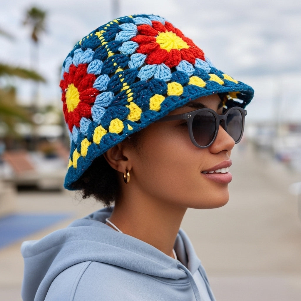 Crochet Bucket Hat - Korean Handmade Autumn Beanie