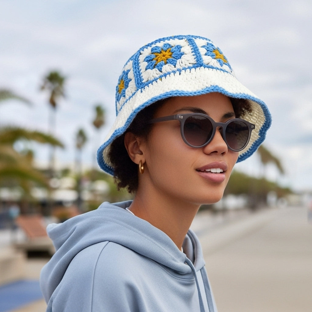 Crochet Bucket Hat - Korean Handmade Autumn Beanie