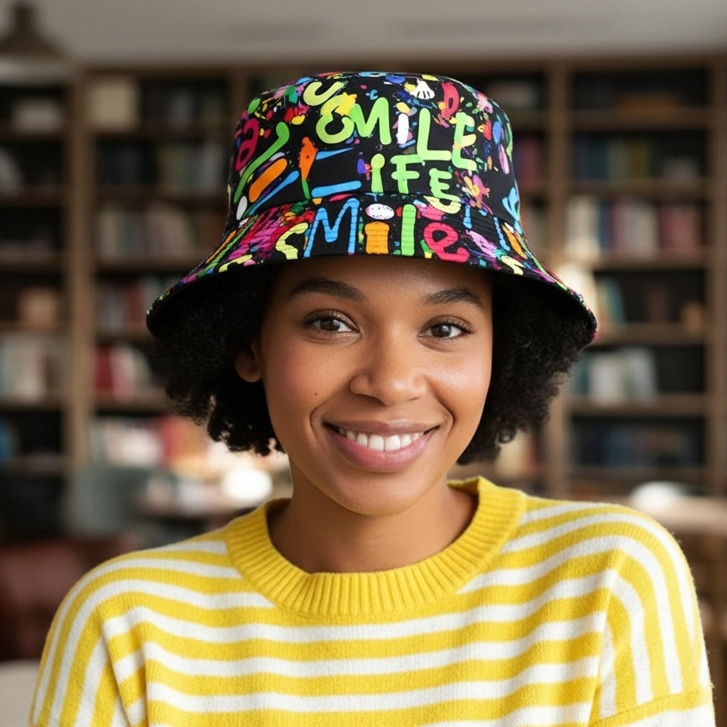 Print Bucket Hat - Summer Sun Protection Caps